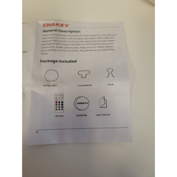 LED Ball Light With Remote Control Color-Changing Waterproof 16 Colors 3 Dynamic - Picture 6 of 9